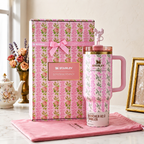 Stanley x LoveShackFancy Quencher H2.0 40 oz Pink Floral Tumbler